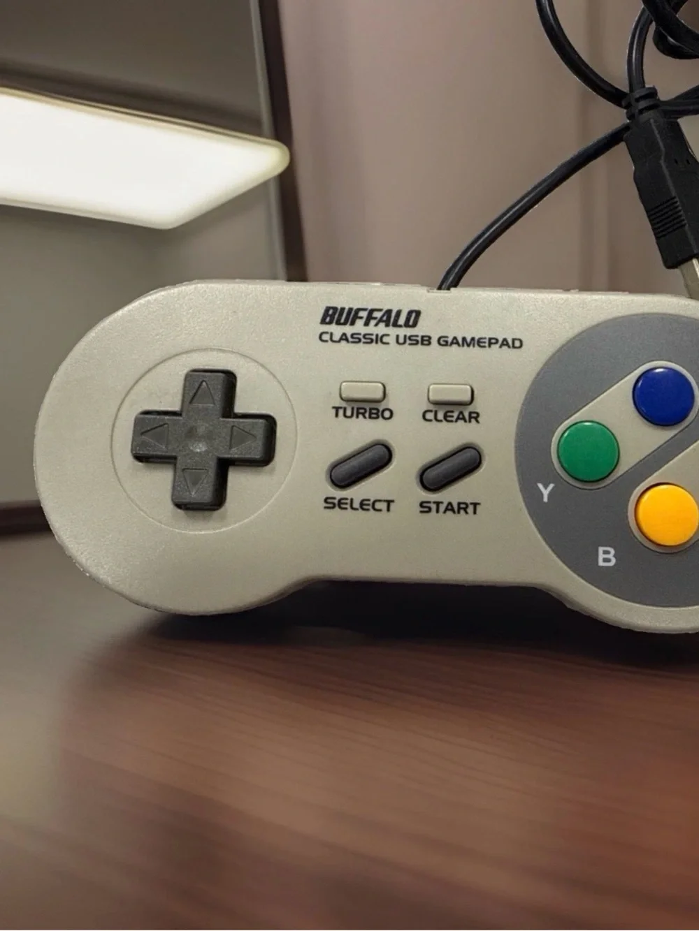 Buffalo David Bitton Silver USB Gamepad with Red Yellow Green Blue Buttons